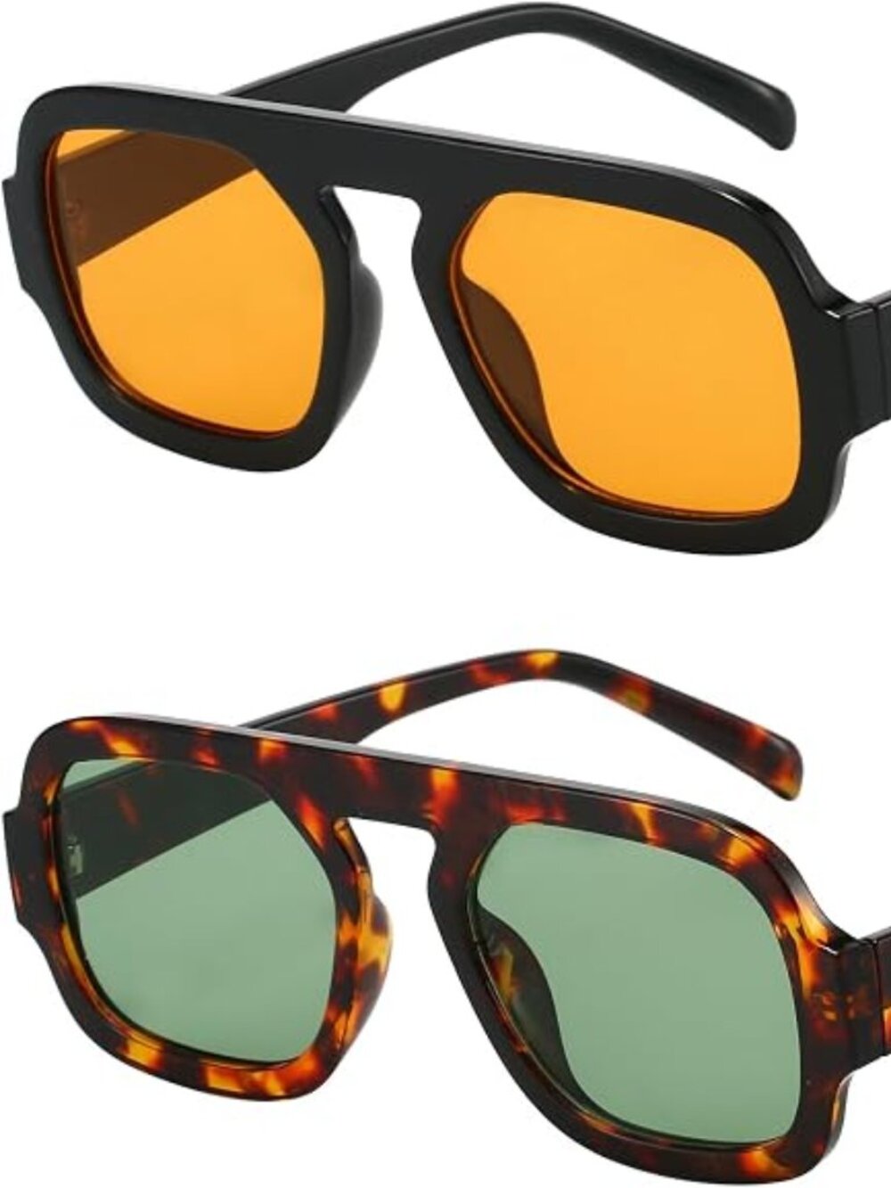 Trendy Square Aviator Sunglasses